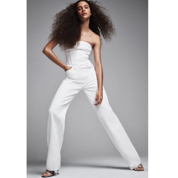 Zara Pants & Jumpsuits Zara Denim Corset Jumpsuit Poshmark